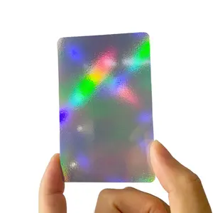 Cetak mewah Hologram 3D mengkilap pelangi RFID kartu bisnis Pvc laminasi PVC CR80 mengkilap Hologram kartu Id Pvc