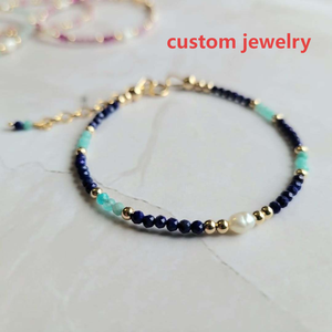 Joyería <span class=keywords><strong>de</strong></span> Cuentas Personalizada, Pulseras <span class=keywords><strong>de</strong></span> Moda con Cuentas, Pulsera <span class=keywords><strong>de</strong></span> Perlas <span class=keywords><strong>de</strong></span> Agua Dulce y Piedras Naturales, Joyería Chapada en <span class=keywords><strong>Oro</strong></span> al por Mayor - Product Image 1