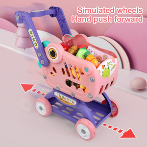 Toddler Pretend Play Toy Shopping Basket Grocery Store Games DIY Assembly <b>Supermarket</b> Shopping Cart for <b>Kids</b> - Product Image 3