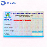 Carte d'identité hologramme en PVC, 13.56MHZ, Programmable, RFID