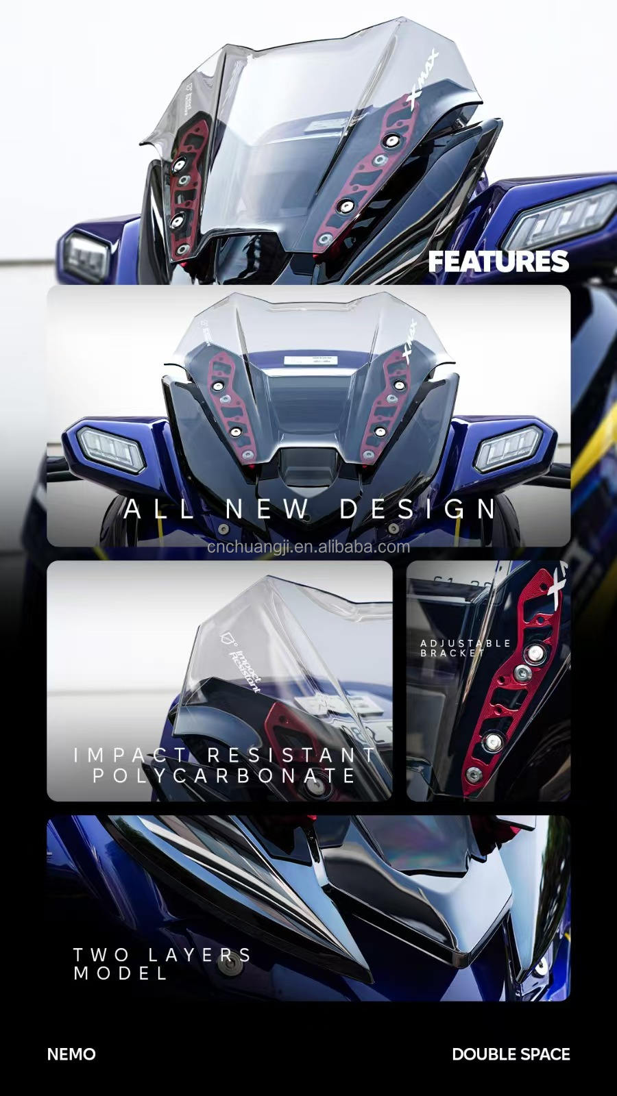 パーツ nemo NEMOTO FRONT FORK STANCHION LOWER/BOTTOM BRACKETS LUGS GEN 2