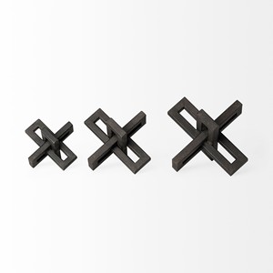 HMS Set di tre 4 \ "in metallo nero sculture da tavolo artigianato arte impianto Design per la casa decorazioni da salotto ornamenti per matrimonio - Product Image 4