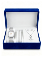 Ensemble de bijoux de luxe pour femmes, montre, bracelet, collier, boucles d'oreilles, bague, coffret cadeau élégant, cadeau d'anniversaire et de célébration pour femmes