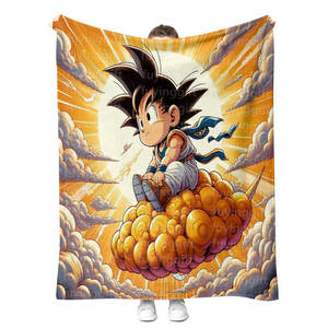 Rapide personnalisé quantité minimale de commande 1pc flanelle couverture Anime dessin animé enfant <span class=keywords><strong>Dragon</strong></span> <span class=keywords><strong>Z</strong></span> boule couverture personnalisée enfants bébé jette des couvertures - Product Image 4