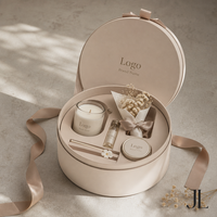 Boîte à fleurs pour cadeaux de mariage haut de gamme, boîte ronde personnalisée avec logo imprimé, ruban, emballage cadeau de luxe, souvenir de fête, présentation