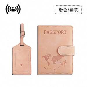 กระเป๋าสตางค์ผู้ชาย หนัง PU ปกหนังสือเดินทาง กระเป๋าเดินทางแบบกำหนดเองพร้อมช่องใส่บัตร ช่องใส่ตั๋ว ป้องกัน RFID สำหรับผู้ชาย - Product Image 5