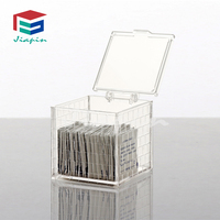 Grandes boîtes en acrylique transparentes avec couvercles, contenants de rangement carrés transparents pour l'organisation du bureau, sans BPA et durables
