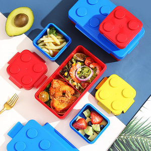 Customized Mishable Building Blocks Children's Lunch Box <strong>Fun</strong> Creative Cartridge Salad Fruit Heatable <strong>Meal</strong> Storage for Kids - Product Image 1