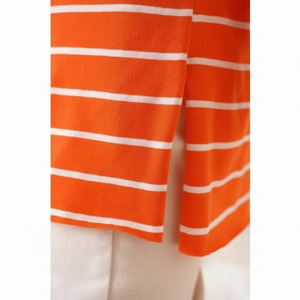 Túnica Premium de rayas naranjas para gimnasia Ropa óptima para el rendimiento - Product Image 1