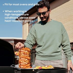 Parrilla vertical de acero inoxidable con 3 brochetas desmontables y almohadillas para asar a la parrilla, para uso doméstico y hotelero. - Product Image 3