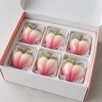 Bombe de bain artisanale en forme de pêche, boule effervescente, parfum sucré et fruité, spa relaxant, coffret cadeau de 6 pièces, personnalisable OEM ODM