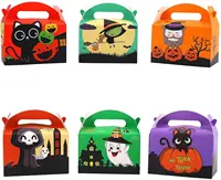 Halloween ghost witch Pumpkin Bat skull black cat owls pattern paper candy boxes box for Halloween trick or treat party supplies