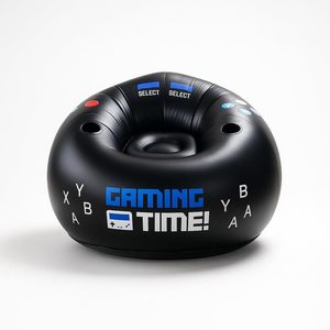 Inflatable <b>Gaming</b> <b>Chair</b> One Seat Round PVC <b>Bean</b> <b>Bag</b> With Cup Holder For Kids And Gamers - Product Image 5