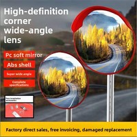 Espejo Convexo de Gran Angular para Tráfico Vial, 60 cm, Material PC ABS Reflectante para Carreteras, Espejo Cóncavo-Convexo para Intersecciones y Curvas