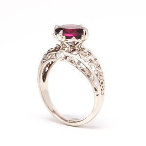 แหวนโกเมนขาย แหวนเงินแท้ 925 สำหรับงานแต่งงานผู้ชาย แหวนโกเมนทรงกลมสีเข้ม - Product Image 5