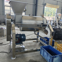 Klein formaat roestvrijstalen tomatenpuree verwerkingsmachine voor fruitverwerkingsbedrijven met motor en kerncomponenten.