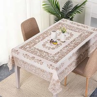 Échantillon Gratuit - Nappe en Dentelle Florale, Housse de Table en PVC Jacquard pour Mariage et Événements
