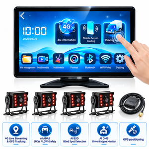 <span class=keywords><strong>Cam</strong></span>éra de tableau de bord pour camion 10,1 pouces avec CarPlay et Android Auto, système d'alarme antivol de carburant 4G, capteur de carburant ultrasonique, kit <span class=keywords><strong>cam</strong></span>éra de recul - Product Image 1