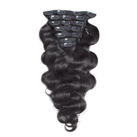 Extensions de cheveux humains à clips, cheveux vierges brésiliens Remy 3A 3B 3C, afro bouclés crépus, noir naturel