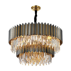 Lámpara Colgante de Cristal con Acabado Dorado, Base para Bombilla E26, LED Blanco Cálido de 3500K, Forma de Tambor, Altura Ajustable, Ra90, 5 Años de Garantía - Product Image 3