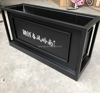 Pot Tanaman Stainless Steel Besar Modern untuk Luar Ruangan / Pot Bunga Persegi Panjang untuk Dekorasi Rumah & Taman