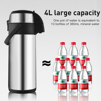 Produit Offre Spéciale Fiole thermos sous vide en acier inoxydable 4L Pichet d'air isolé à double paroi avec couleur personnalisée