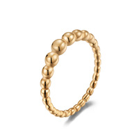 Beimai OEM chapado en oro rosa clásico bola de acero inoxidable anillo de mujer Popular Simple sin decoloración