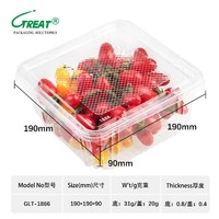 Conteneur en plastique jetable pour l'emballage de fruits (raisins, petites tomates) fabriqué en Chine