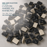 Set Mahjong Amerika Social Club dengan Teknik Ink Wash Diffusion untuk 4 Pemain, Termasuk Rak, Penggeser, Alas, dan Kotak, Serta Perencanaan Pembelian
