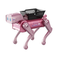 Robot chien IA transfrontalier, animal de compagnie électronique intelligent, réaliste, avec spectacle de musique et de lumière, programmable, robot bionique en plastique télécommandé