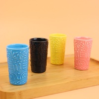 Verres à shot de tequila de 2 oz, tasse en céramique peinte à la main avec motif de poterie mexicaine Talavera, cadeaux pour amis
