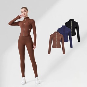 Veste de yoga respirante en nylon/élasthanne <span class=keywords><strong>Lulus</strong></span> Signature, coupe ajustée, col montant, taille plus, haut de gamme pour femmes - Product Image 1
