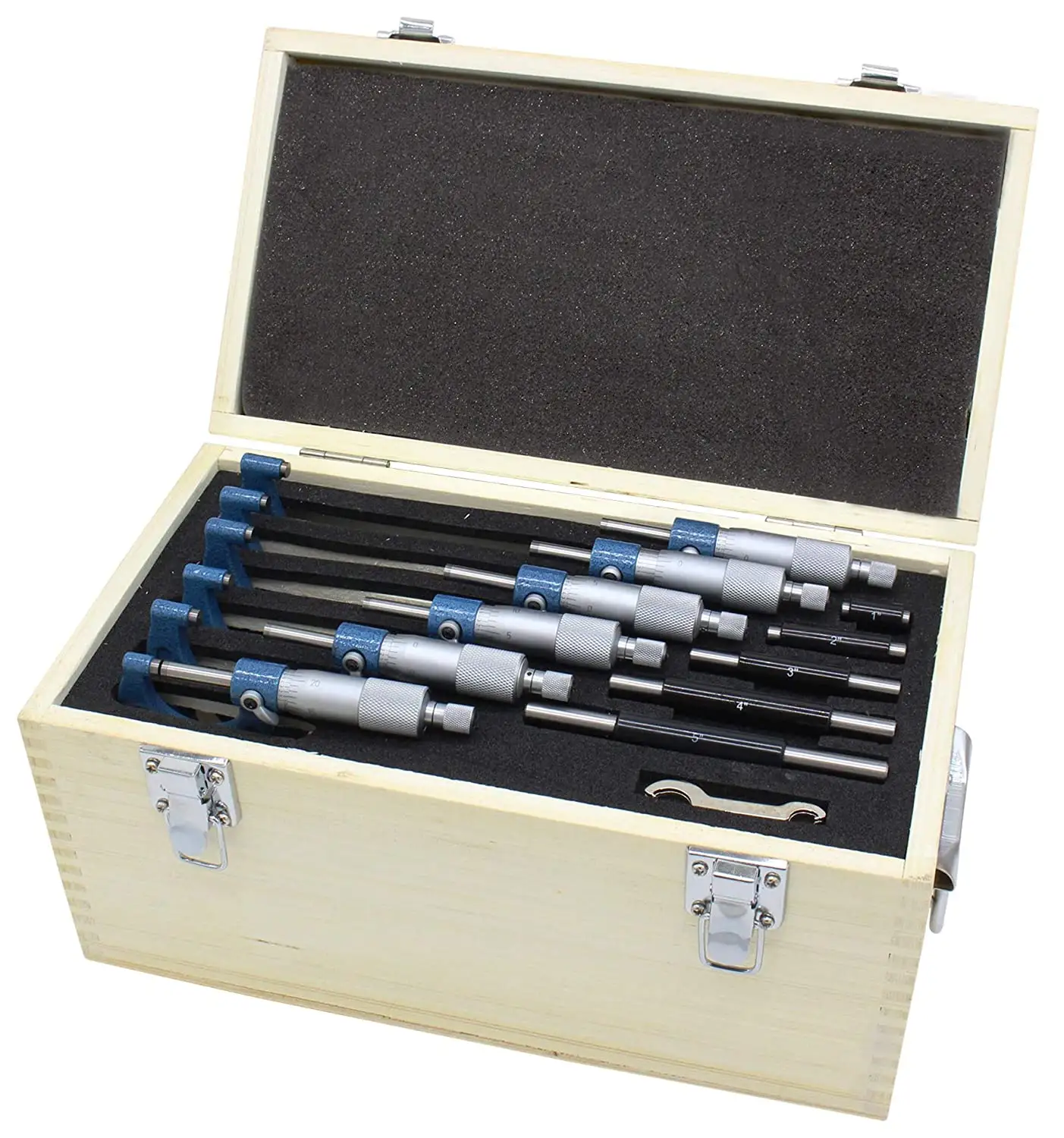 Outside Micrometer Set With Wooden Box