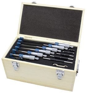 Set micrometro esterno con scatola di legno - Product Image 1