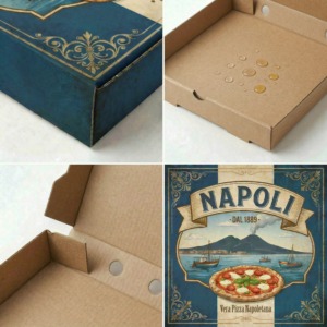 Caja de Pizza de Papel Kraft Reciclable Impresa Personalizada para Pizzería, Catering y Fiestas - Product Image 2