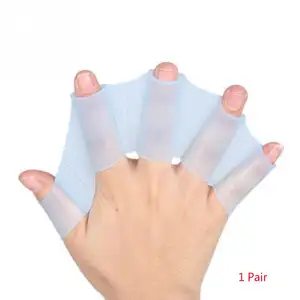 1 Paar Unisex Frosch Typ Silikon gürtel Schwimmen Hand flossen Flossen Finger Webbed Finger abdeckung Paddel Wassersport ~ 3