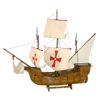 Modelo de barco de madera de la bandera de SANTA María y los caballeros de los Estados Unidos, película de niño coleccionable, regalo del Día del Padre