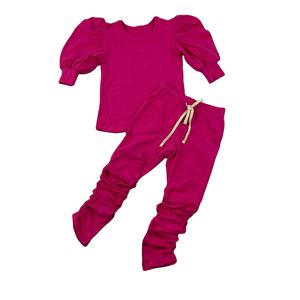 Vente en gros de vêtements pour enfants de haute qualité, ensembles de pantalons superposés multicolores, chemises à manches bouffantes, tenues pour enfants, vêtements de boutique pour l'automne - Product Image 3