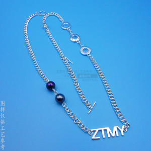 Beaded <b>Necklace</b> 925 Silver <b>Ball</b> <b>Chain</b> With Pendant And Tag Bright Silver Color Geometry Design Fashion Jewelry - Product Image 4