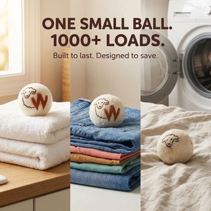 Vente en gros d'usine, lot de 6 balles de séchage en laine réutilisables 100% biologiques, origine Nouvelle-Zélande, balles de séchage naturelles pour <span class=keywords><strong>la</strong></span> lessive - Product Image 2