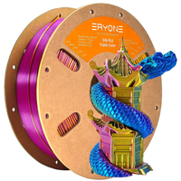 Filament PLA Triple Soie ERYONE 1,75 mm 1 kg, finition soie tricolore, filament d'imprimante 3D pour modèles décoratifs