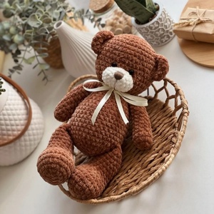 <span class=keywords><strong>Amigurumi</strong></span> Bear peluche personalizzato uncinetto morbido per dormire orsacchiotto Baby Shower regalo fatto a mano animale di peluche per bambini - Product Image 5