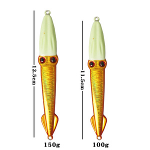 Señuelo de pesca de calamar de 120 mm, jig luminoso para pesca en el mar, cebo de fondo para atún con ojos y anzuelo en la cola - Product Image 2