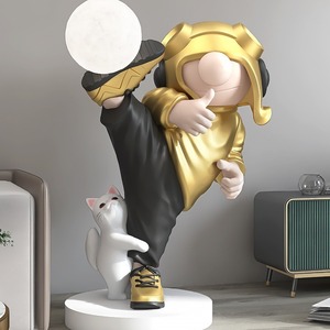 โคมไฟตั้งพื้นดีไซน์ร่วมสมัยระดับไฮเอนด์ ขนาดใหญ่ ขั้วหลอด E27 เหมาะสำหรับห้องนั่งเล่นเด็กผู้ชาย ตู้วางทีวี ของขวัญขึ้นบ้านใหม่ - Product Image 4