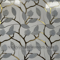 Magnifique design de crédence murale en carreaux de marbre blanc à jet d'eau, motif floral, mosaïque de carreaux de sol pour mur floral