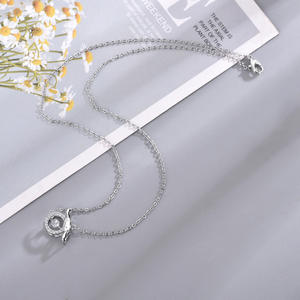 Collier pendentif dessin animé XL1519 en argent 925 avec strass en cristal taille brillant rond, mignon, pour usage quotidien, unisexe, chaîne à maillons - Product Image 4