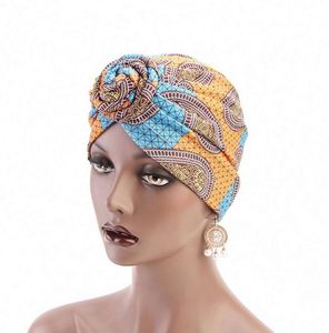 Ankara Printing Women's Twisty Turban European American Style African Pattern Polyester+Spandex Material 22cm Size for Casual - Product Image 4