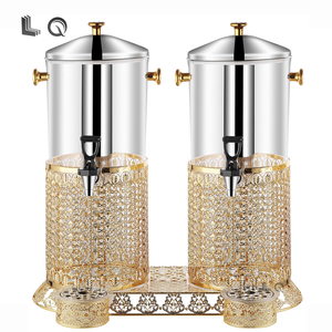 Hotel Catering Heating Drink Container 16L Golden Luxury Juice Dispenser <strong>Cold</strong> Drink Beverage Stainless <strong>Steel</strong> Coffee Dispenser - Product Image 3