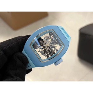 The all-new upgraded 055 Fog Blue Ceramic top-of-the-line luxury men's Tourbillon <b>automatic</b> mechanical power Reserve watch - Product Image 1