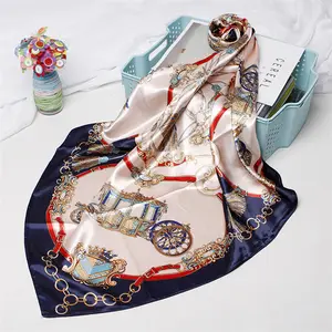 China Fashion Ladies Mulberry Silk Scarves Custom Printed Silk Satin Scarf